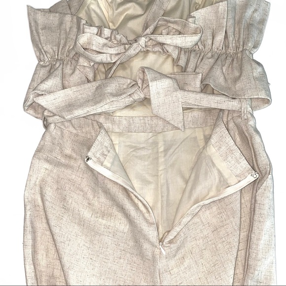 SOLD 💕NEW Saints + Secrets Strapless Linen Ruffle Cropped Jumpsuit - Picture 10 of 16